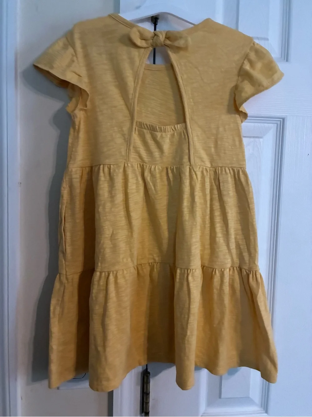 Cat & Jack Yellow Tiered Short-Sleeve Kids Dress size 6/6x